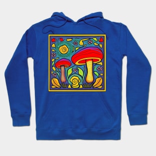 Colorful and Psychedelic Magic Mushroom Illustration Hoodie